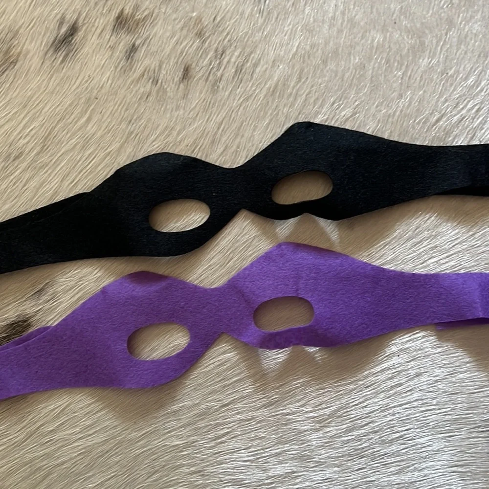 Superhero Costume Felt Eye Masks in Purple & Black OS
